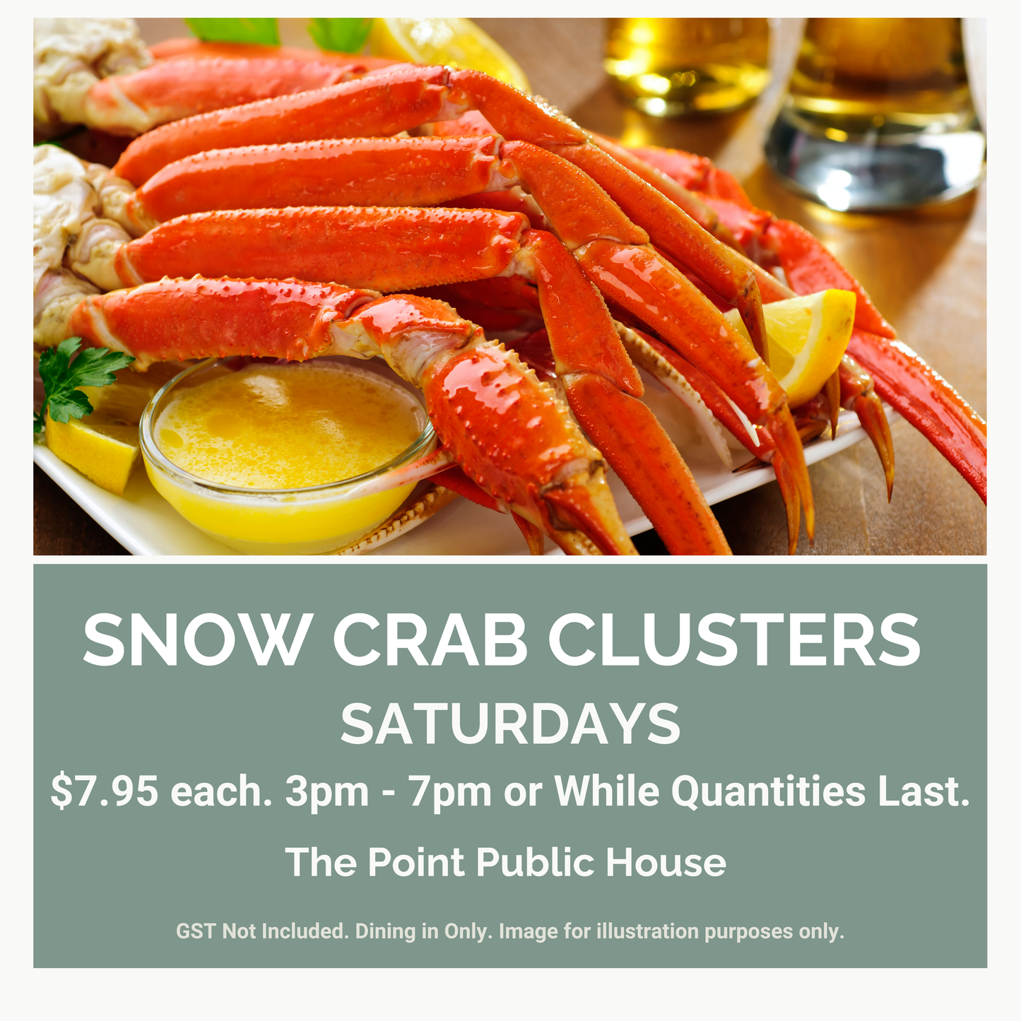 The Point Public House. Crab Clusters Special.