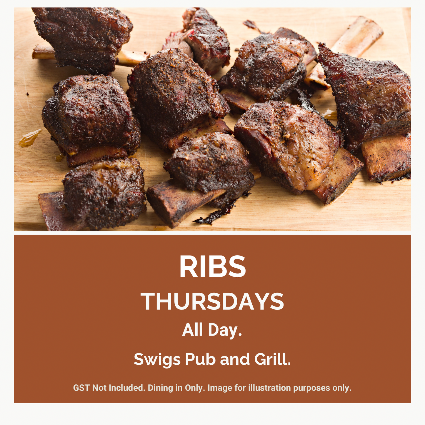 Swigs Pub and Grill Rib Special $7 lb.