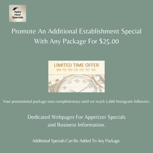 #6 Promote an additional appetizer special with any package.