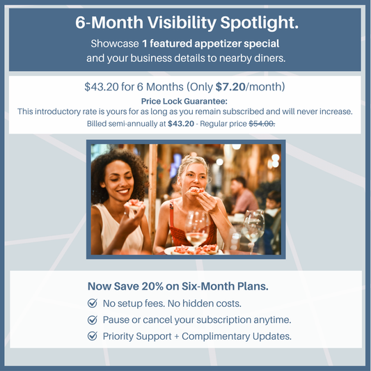 6. Six Month Subscription for Marketing 1 Appetizer Special.