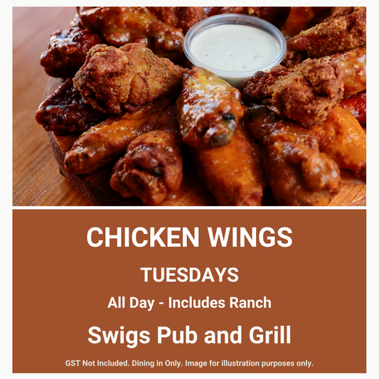 Swigs Pub & Grill Tuesday Chicken Wings Special⁠