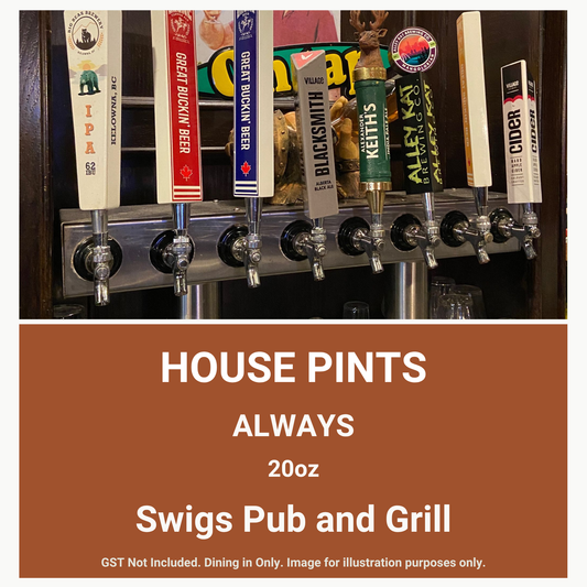 Swigs Pub & Grill Daily Draught Beer Special