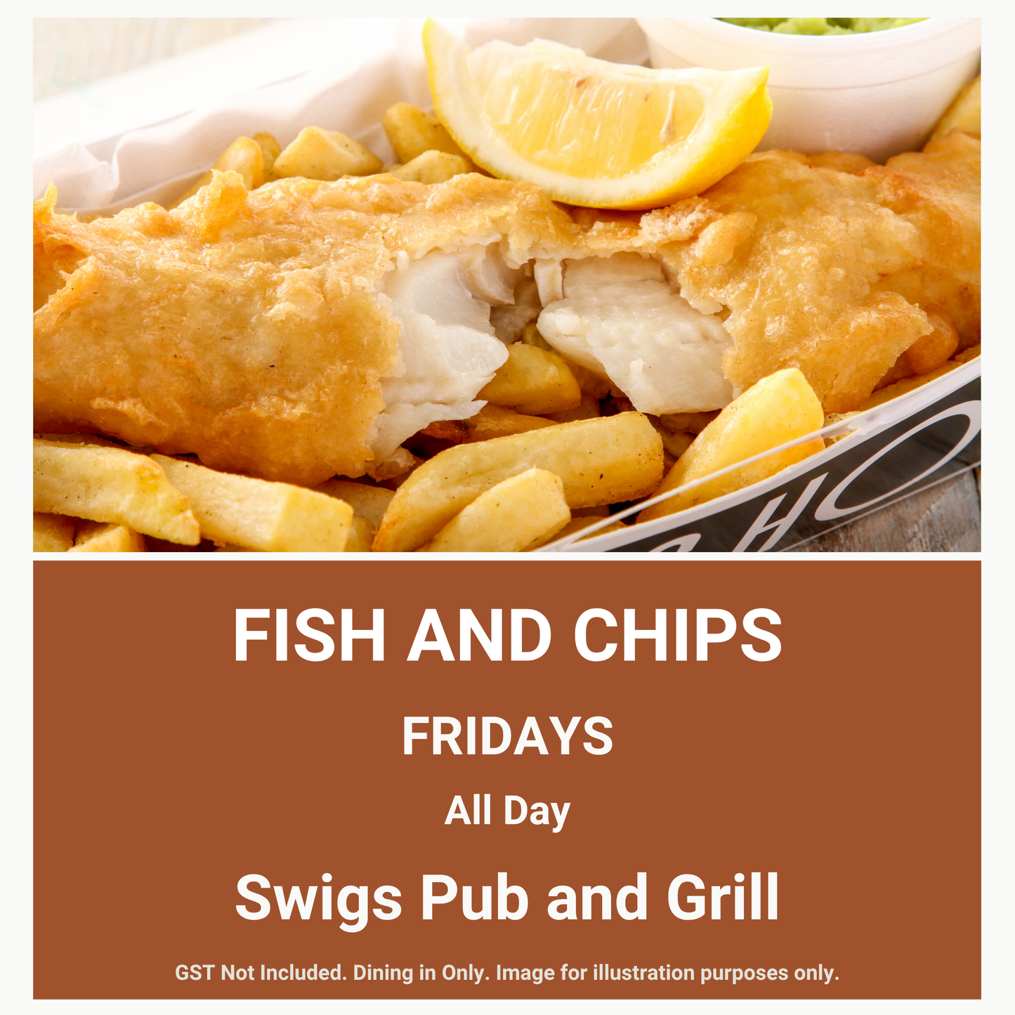 Swigs Pub & Grill Friday Fish & Chips Special⁠